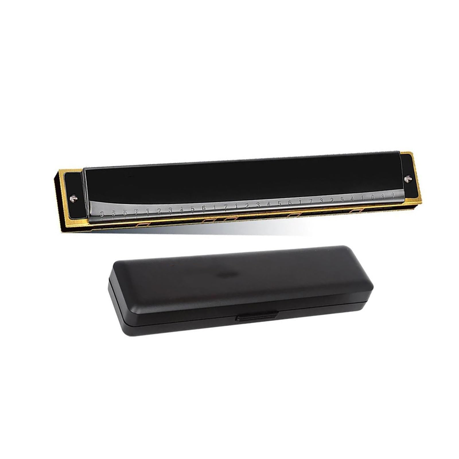 Armonica Professionale A 28 Fori In Chiave Do Bronzo Fosforoso Set Per Principianti Strumento A Fiato armonica Strumento Professionale(Black)