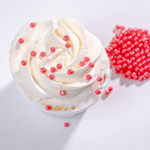 Miniatura 4 de Red Sprinkles - Perlas comestibles para pasteles, 4.6 onzas, chispas de galletas, perlas de azúcar, perlas de caramelo comestibles para decoración