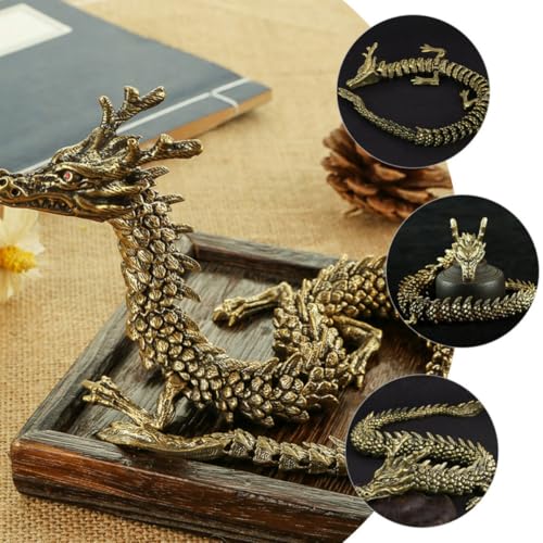 Figurine de bureau dragon en cuivre : cadeau de félicitations