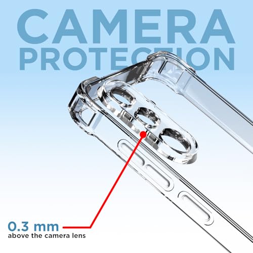 Image of Amazon Basics Back Cover for Samsung Galaxy M56 5G PC + TPU Clear Transparent Raised Edges Shockproof Protective Phone Bumper Case(Transparent)