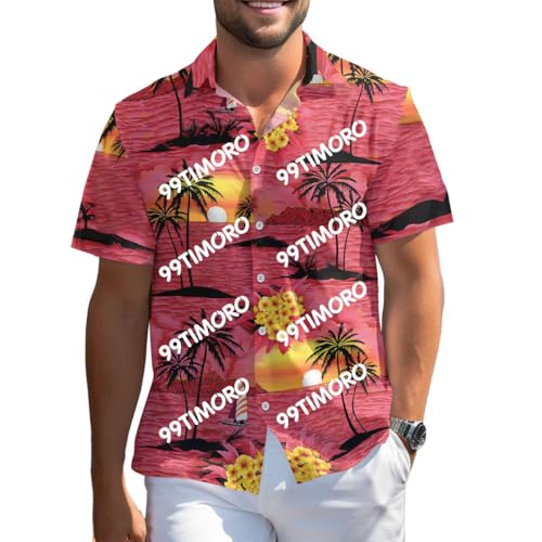 Image of 99TIMORO Fathers Funny Mens Hawaiian Shirt, Movie Button Down Short Sleeve Top, Father Day Summer Gifts