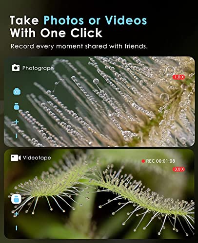 Image of Etzin Digital WiFi Microscope Rechargeable Portable - WiFi & USB Connection, 8 LED Lights,Microscopio with 50X-1000X HD Magnification, 2 MP Camera, Handheld Magnifier, Pocket Folding Stand-EPL-992IM.