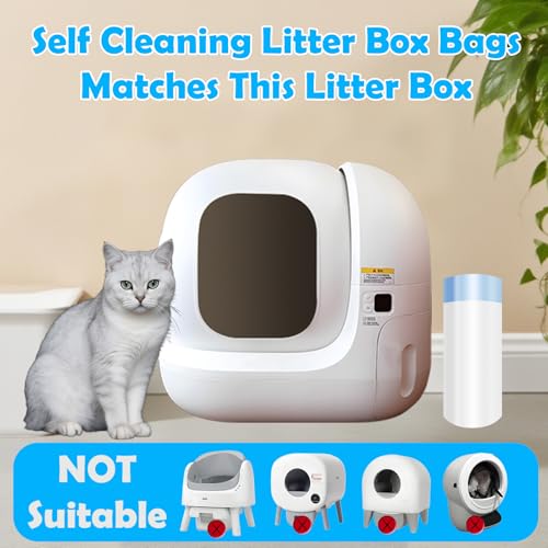 Image of Cat Litter Bags 60 Count, 21.65 inchX11.8 inch,Self-Cleaning Cat Litter Box Liners Bags Waste Bags for Pet Poop,Thick Heavy Duty Drawstring Replacement Cat Litter Liners,Tear-Resistant