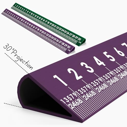 Slope Sight™ 2-Pack 12 Inch 30° Precision Metal Ruler, High-Grade Laser-Engraved Aluminum Ruler for School, Office, Architects, Draftsman, and Engineers (Orchid Purple, Emerald Green, 12 Inch)