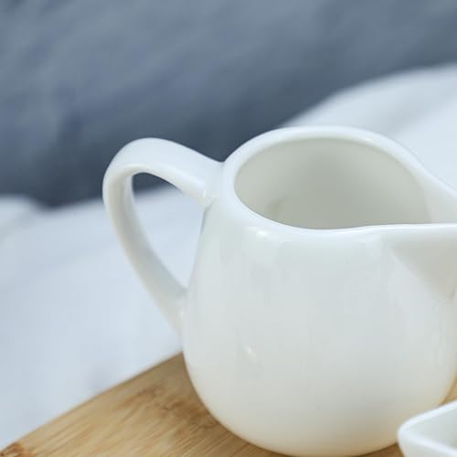 Miniatura 7 de CHOOLD 2 piezas Mini crema de cerámica con asa, jarra de crema de leche de café, color rojo, 1.5 oz