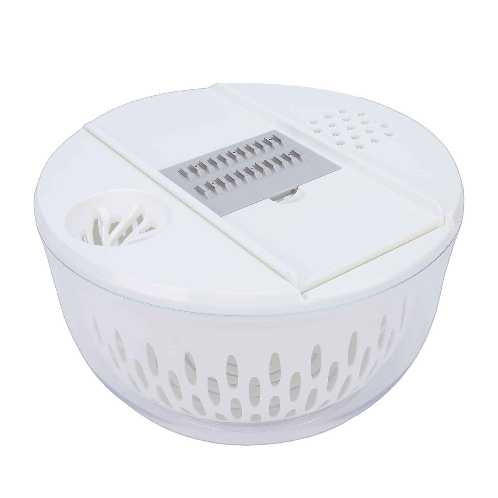 Ensaladora Multifuncional 4500 ml para Verduras y Frutas LavadoraSecadoraPicadora con 5 Cuchillas de Acero Inoxidable y Colador Integrado Ideal para Preparar Ensaladas Rápi
