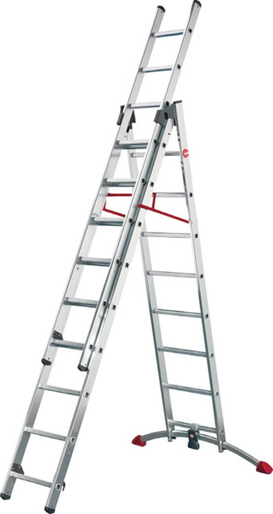 Hailo Silver Combination Ladder 3 X 12 Rungs