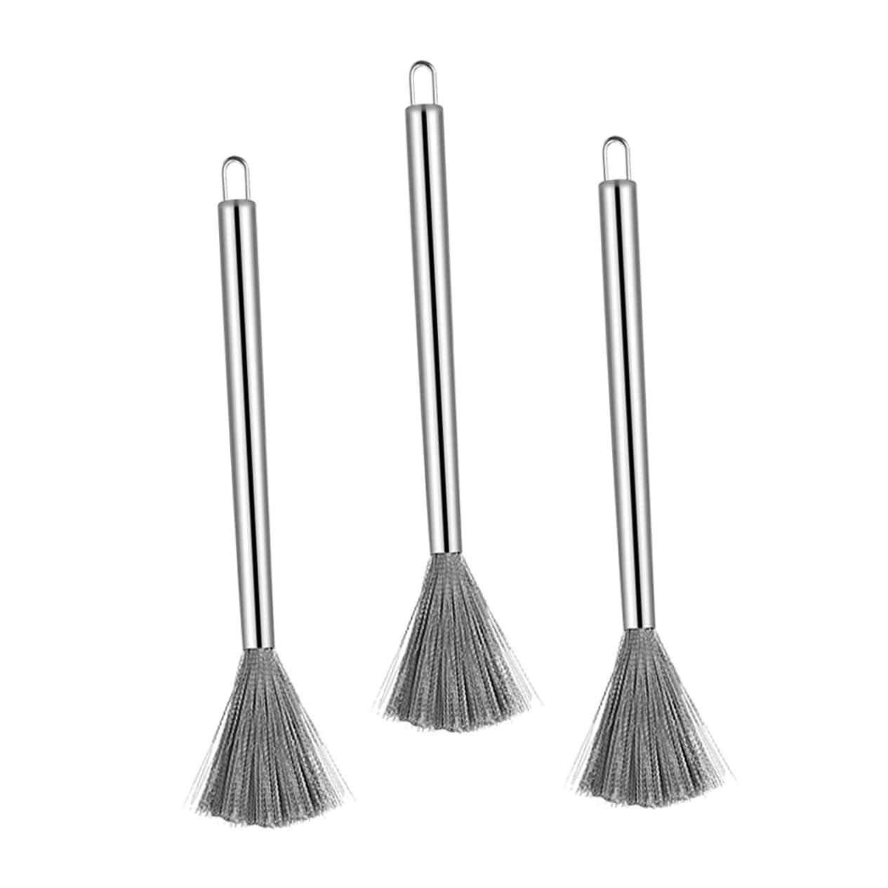 BESPORTBLE 4 Juegos Cepillo para Sartenes De Acero Inoxidable Fregadora De Acero Depurador Lavar Platos Artículos De Cocina Cepillo De Cocina Fregador De Platos Cepillos Silver 3 Piezas * 4