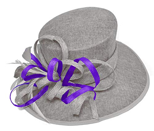 Chapeau de reine Caprilite gris argenté pour mariages et réceptions