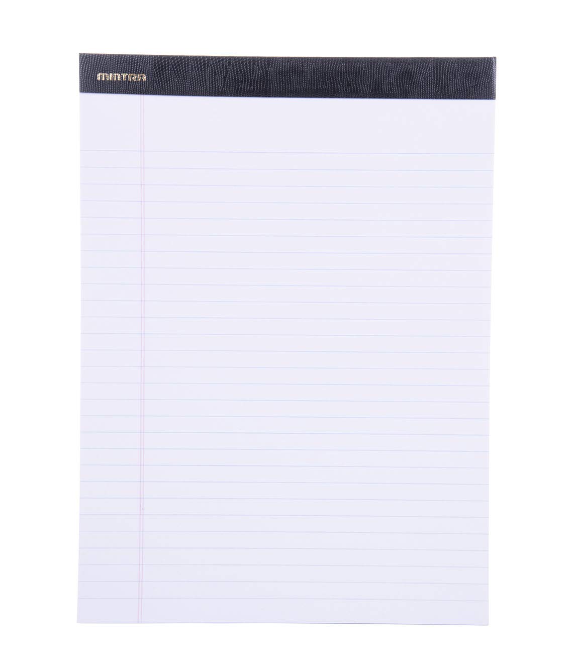 Mintra Office Podkładki prawne (PREMIUM BIAŁE 6 szt., 21,6 cm x 28 cm, szerokie w linę)) - papier ciężki, 50 arkuszy w notatniku, mikroperforowana podkładka do pisania, papier do notebooka do szkoły,