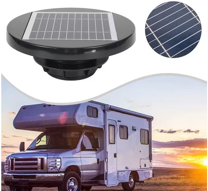 Ventilateur Solaire Extracteur d’Air Autonome – 2,5W – Pour Container, Camping-Car, Serre, Toilettes Mobiles, Mobile Home, Cabane, Cabanon, Caravane, Fourgon, Grenier – Étanche – Débit 55 m³/h