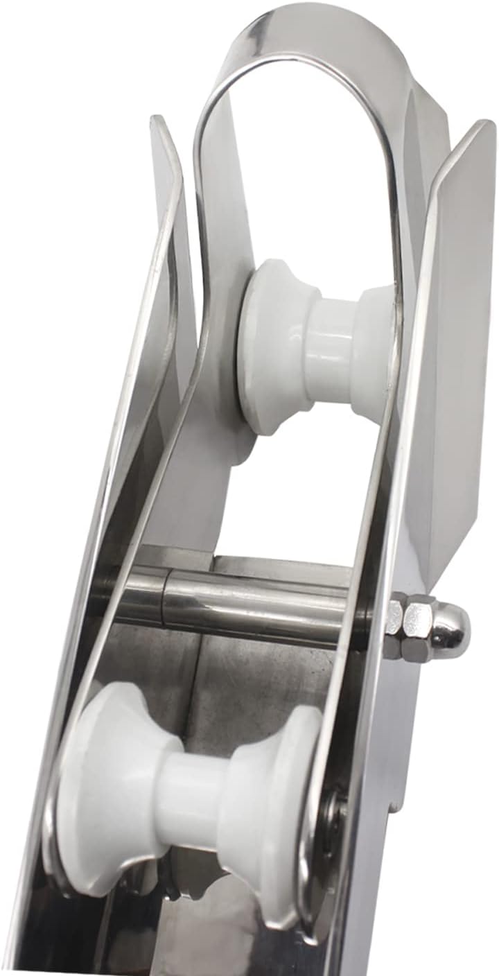 SHENGHUISS 316 Stainless Steel Hinged Self Launching Bow Anchor Roller with pivoting Dual-Roller Anchor Pivoting Head Bow Rollers for Boats