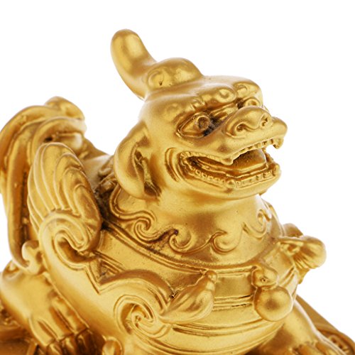 Homyl Feng Shui Pi Xiu Riqueza Prosperidade Estatuetas de Estátua parabéns presente dourado
