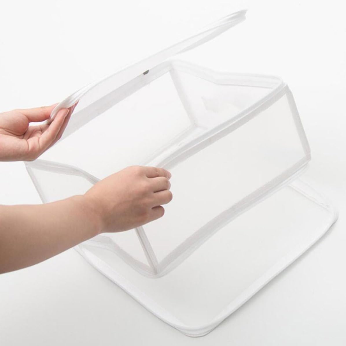 Mobestech 2pcs Stackable Plastic Storage Boxes for Clothes with 6.7l and 13l Capacity, Easy to Move Pp Material Organizer Bins for Home and University Dormitory