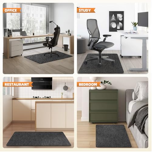 Image of Office Chair Mat for Hardwood and Tile Floor, 48 inch x 36 inch Computer Desk Chair Mat, Anti-Slip Mat for Rolling Chair, Large Floor Protector for Home Office, Dark Gray