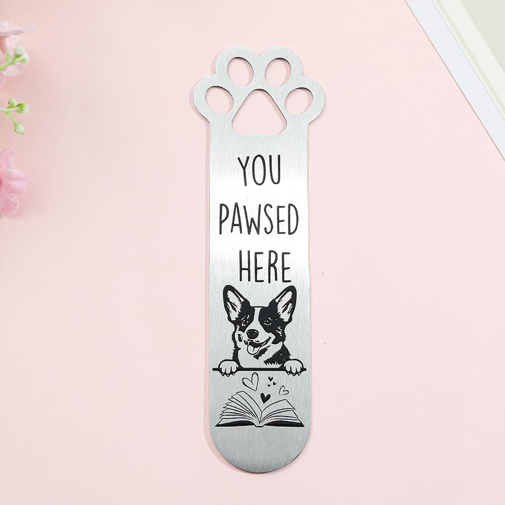 1Pcs Funny Pet Dog Paw Stainless Steel Book Mark - Metal Bookmarks for Book Lovers Stationery Gifts for Dog Lovers Office Supplies Birthday Gifts for Your Family (Style-1155) - Image 4