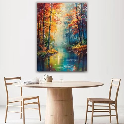 Impression sur toile paysage forestier et grand poster mural de restaurant