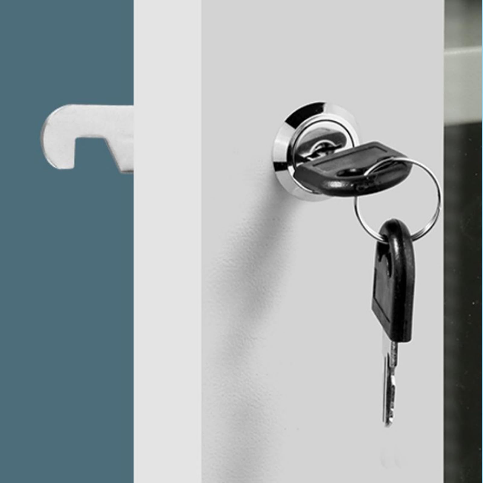 SENENQU 10 Piezas Cerradura Buzon Universal 20 mm, Cerradura Taquilla de Zinc para Armario con Llave, Bombin Buzon con 20 Llaves y Placas 47/35 mm para Cajón, Mueble y Buzón