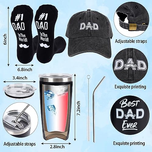 Kolewo4ever-9-Pieces-Dad-Gift-Set-Best-Dad-Gifts-Christmas-Gifts-For-Dad-Men-with-Tumbler-Mens-Socks-Mens-Baseball-Cap-Dad-Key-Chain-Card-for-Men-Father-Papa-Gifts-from-Son-Daughter-Kids