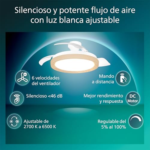 Ventilador de techo PHILIPS Bliss de 4500 lúmenes para estancias oscuras 4