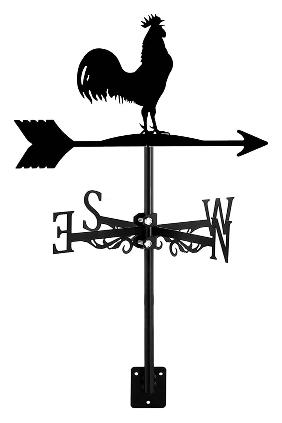 TAXXII Rooster Metal Weathervane,Animal Chickens Weather Vane with Roof Mount Handmade Cockerel Weathercock Garden Decorations for Outdoor Yard Decor,Rooster(Rooster)