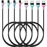 4Colors Premium iPhone Lightning Cable, HYXing [4-Pack 6ft], 90 Degree Fast Charging Cord, Apple MFi Certified for iPhone SE/Xs/XS Max/XR/X/8 Plus/7/6 Plus, iPad Pro Air2, and More (Black)