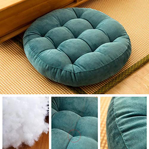 Coussin de méditation en velours côtelé gris de qualité supérieure - 4