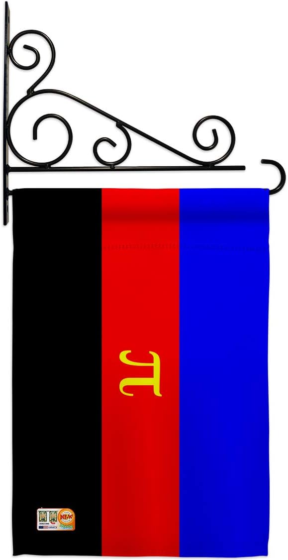 Polyamory flag Garden Set Wall Holder Support Pride Rainbow Love LGBT Gay Bisexual Pansexual Transgender Small Decorative Gift Yard House Banner Made In USA 13 X 18.5