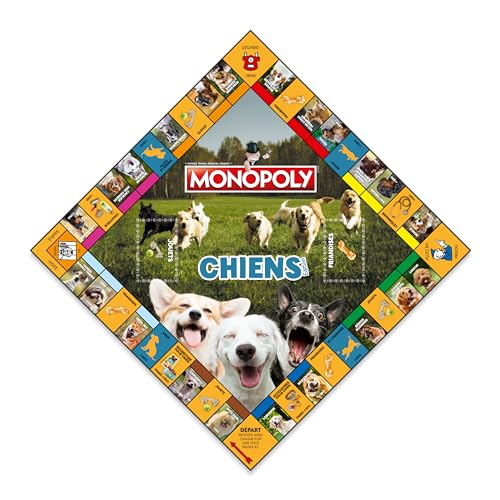 Winning Moves Monopoly Chiens en français - Jeu De Plateau 8+ - Jeu de Société pour 2 à 6 Joueurs - Jeux de Société Famille en français