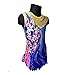 JRUIA Girls' Professional Handmade Gymnastics Leotards Sleeveless Figure Skating Competition Wear Ice Roller Skating Clothes,Blue,7_10Years