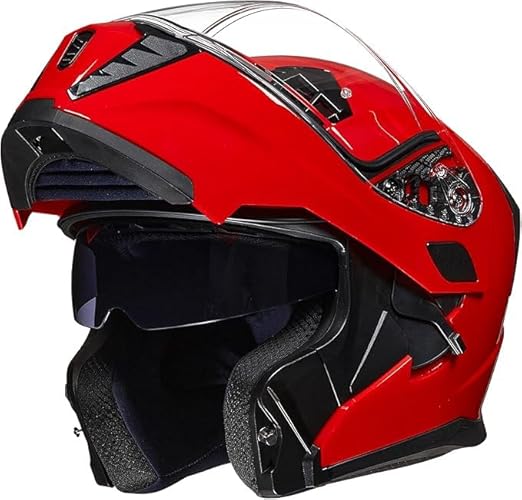 ILM Motorcycle Modular Full Face Helmet for Adult Flip up Dual Visor LED Tail Light Optional DOT