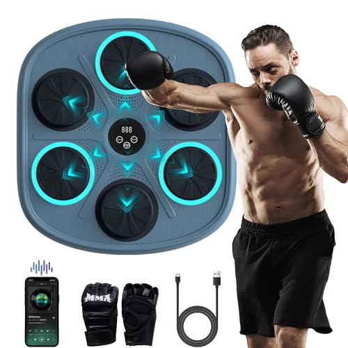 BOLUPO Smart Music Boxing Machine for Adults and Kids, Wall-Mounted Interactive Trainer with LED...