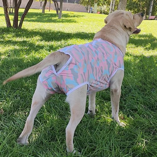 Image of Recovery Suit Post Surgery for Large Medium Dog, Spay Recovery Suit for Male and Female Dogs, Post Surgery Dog Onesie, Substitute E-Collar & Cone (Pink Camouflage-4XL)