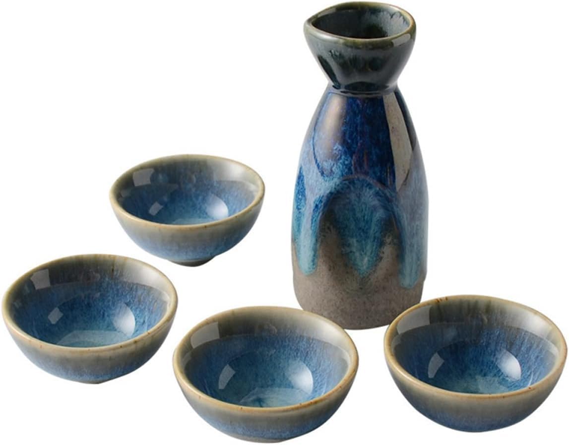Ensemble de tasses à saké, tasses à saké japonaises, 3 ensembles de verres multi-usages traditionnels – Design de bouteille, tasses à thé, cadeaux antiques et carafe chauffante, verre multi-vintage av
