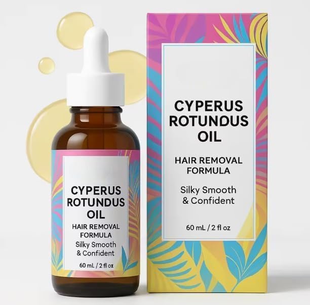 Cyperus Rotundus Oil 60ml for Hair Removal | Natural Soothing Moisturizing Body Oil | Helps Reduce Ingrown Hair & Minimize Pores | Gentle Skin Care Formula for Smooth Soft Skin (Pack of 1)-image-48