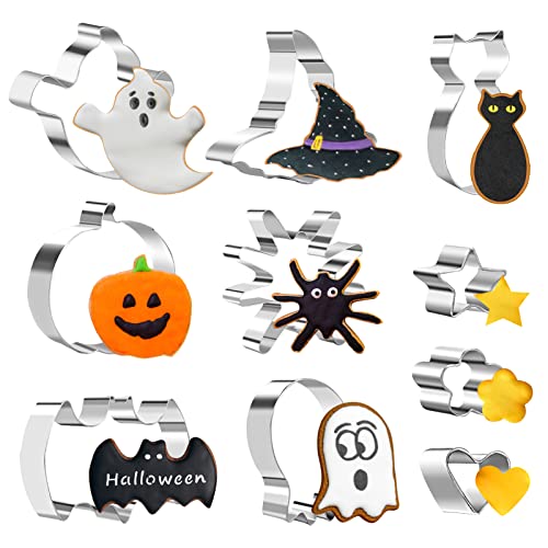 MELLIEX 10 Stück Halloween Ausstechformen, Edelstahl Keksausstecher...