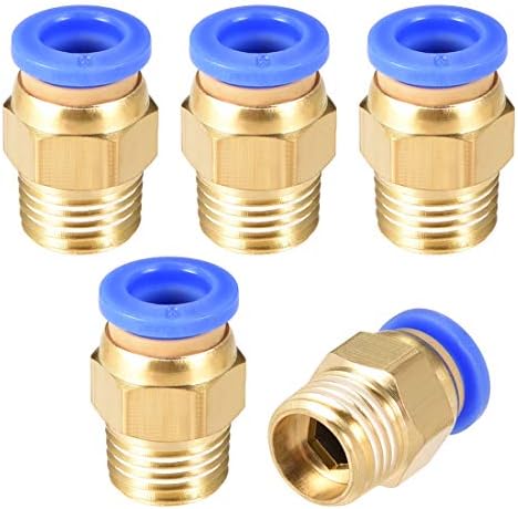 HARFINGTON 5pcs Push To Connect Fittings 12mm Tube OD X 1/4\" NPT Thread Female Straight Pneumatic Tube Fittings PCF12-N02 Quick Connect Air Line...
