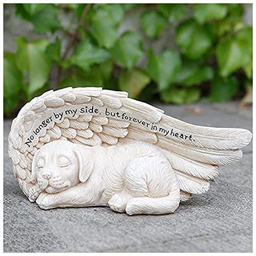 Mémorial chien ange sculpture en résine pour surmonter la perte de son animal fidèle