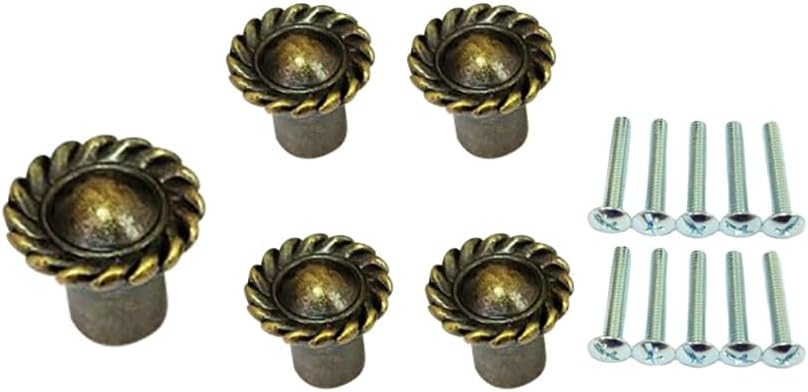 QCAA Cabinet Vintage Knob for Drawer, 1.18 inch Diameter, Matte Black, 24 Pack, Made in Taiwan