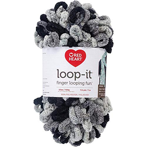 RED HEART E884.9314 Loop-It Yarn, School of Rocks