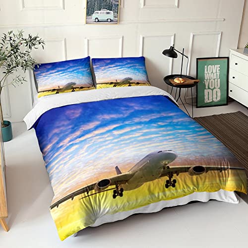 Housse de couette 3D aéronefs microfibre premium parure King - 7