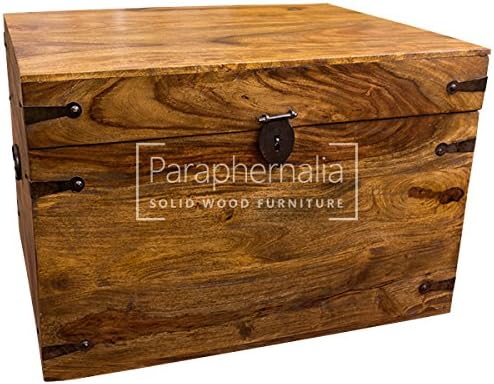 Paraphernalia Solid sheesham wood trunk box (storage chest) - 60cm wide x 46cm deep x 40cm high