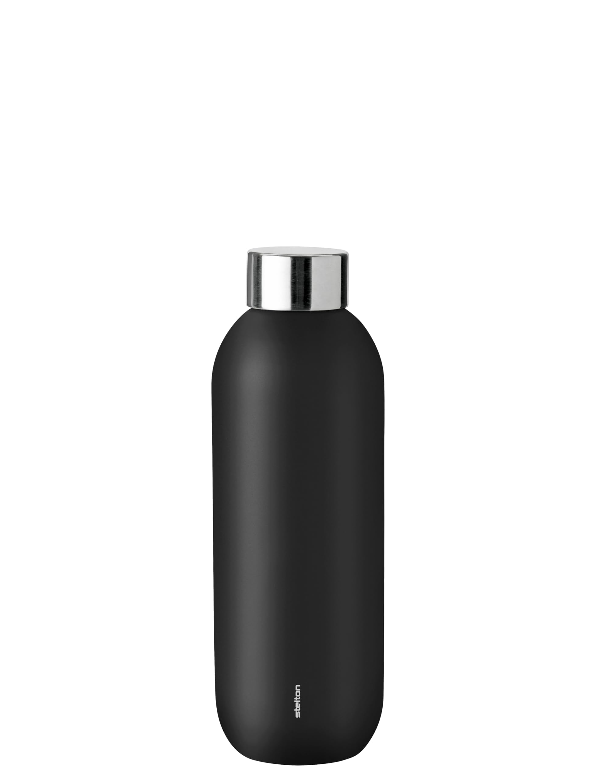 Stelton Thermosflasche Keep Cool - Thermo-Trinkflasche - Doppelwandige Isolierkanne - Moderner Design-Thermobecher für Wasser, heiße & kalte Getränke, Kaffee, Tee - 0,6 Liter, Schwarz