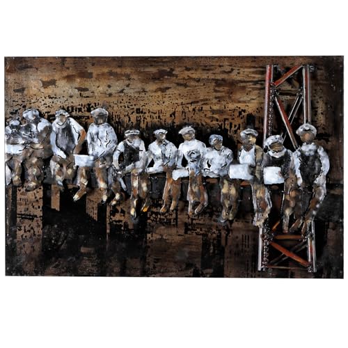 Quadro in metallo Worker 60 x 40 cm, immagine 3D in rilievo, pezzo unico fatto a mano