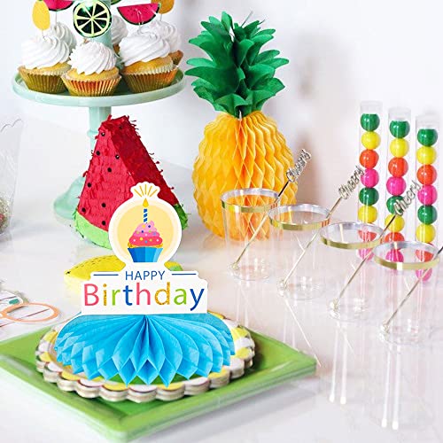 Uptotop 8Pcs Birthday Honeycomb Centerpieces, Honeycomb Table Toppers With Different Pattens For Kids Birthday Party Baby Shower #TOP5