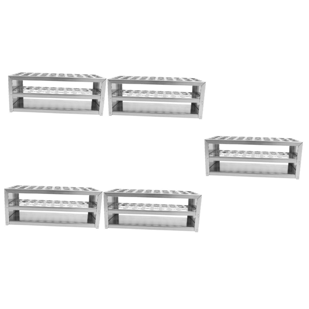 ULTECHNOVO 5 Piezas Gradilla Porta De Pipeta Soporte De Muestreo Titular Tubo De Estante De Exhibición Del Tubo De Titular De Vial Acero Inoxidable