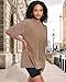 Oversized Tshirts for Women Short Sleeve Crew Neck Vintage Washed Basic Loose Casual Tees, Pure Khaki, L