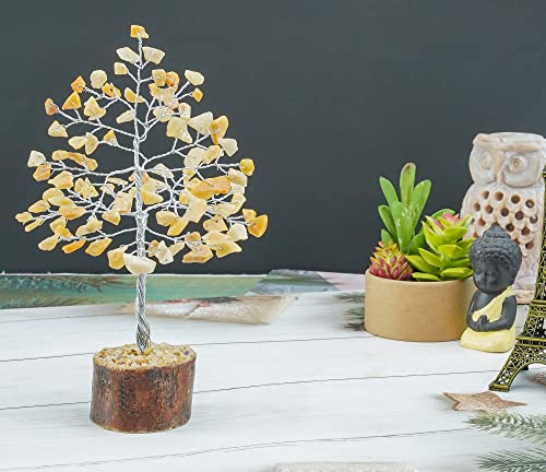 Image of ZAICUS Yellow Aventurine Crystal Tree Feng Shui Bonsai 7-8 Inch