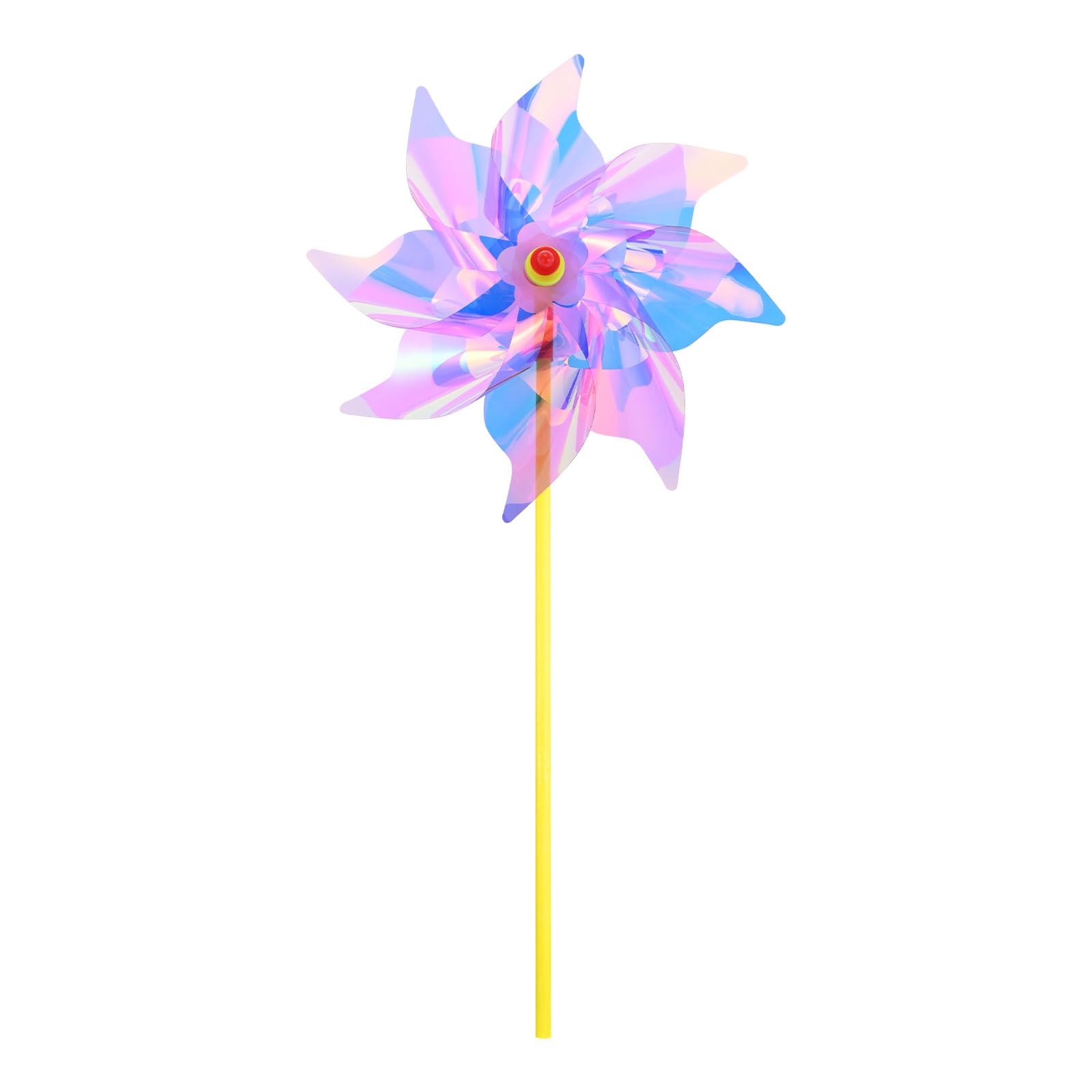 M METERXITY 1-Pack Rainbow Pinwheels, 20 Inch Plastic Wind Spinners Outdoor Flower Windmill for Party Decorations/Yard/Garden, Toy Wind Spinners [Purple]