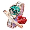 OLEVS Women Watches Rose Gold Elegant Dress Ladies Watch Diamond Ceramic Quartz Date Waterproof Luminous Female Wrist Watches Valentine’s Day Present
